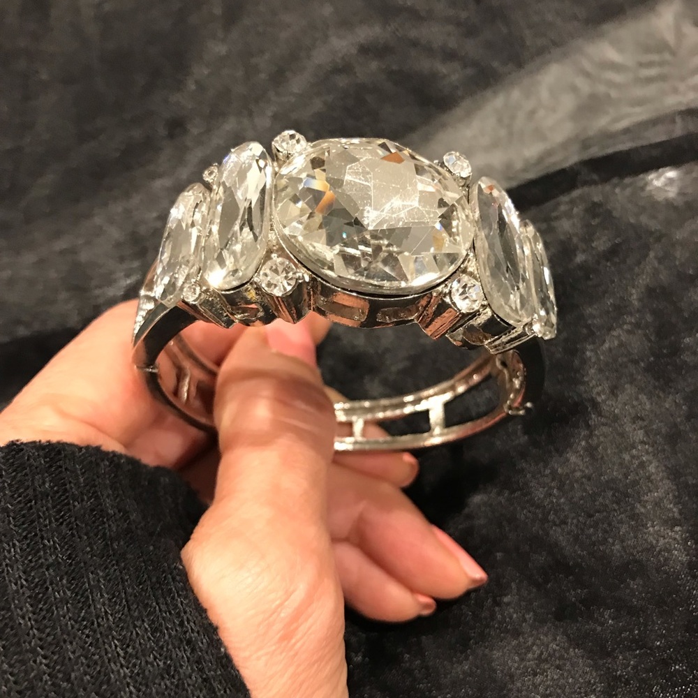 Stunning large crystal clip on bracelet